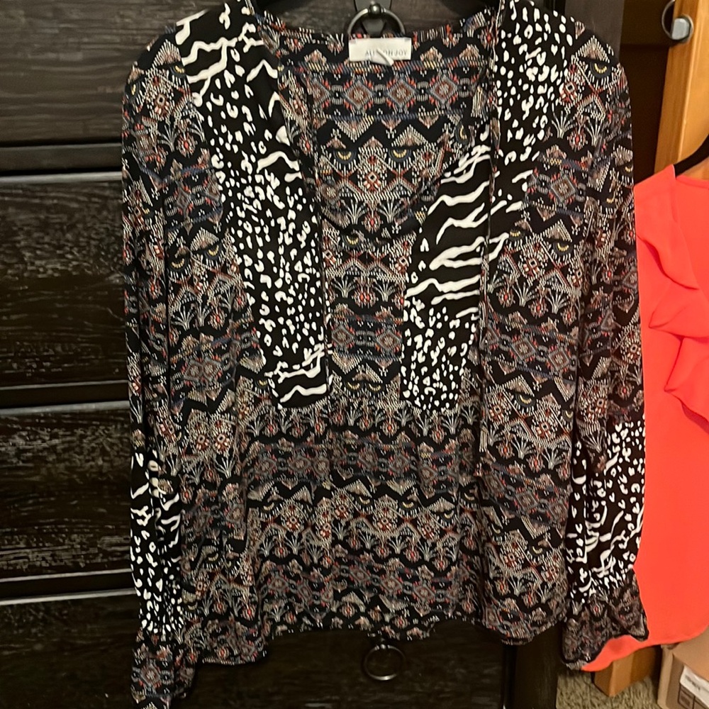 Allison Joy Blouse with open neck size small.